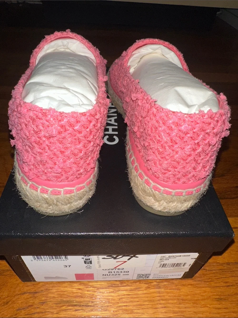 NWT Chanel Pink 2024 Interlocking CC Logo Espadrilles